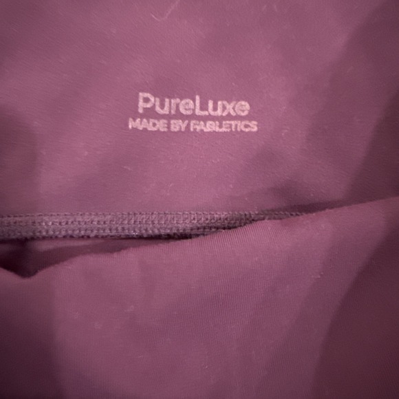 Fabletics PureLuxe High Rise Leggings Med Merlot Women's Full Length w/ Pocket - Picture 2 of 4
